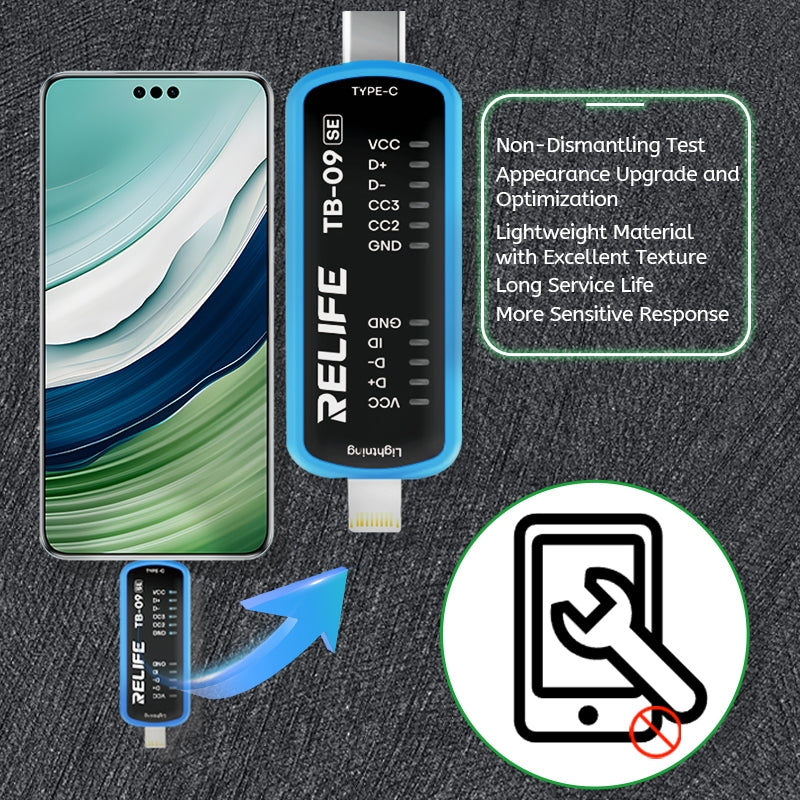 Tester de centro de carga para iPhone y Android RELIFE TB-09